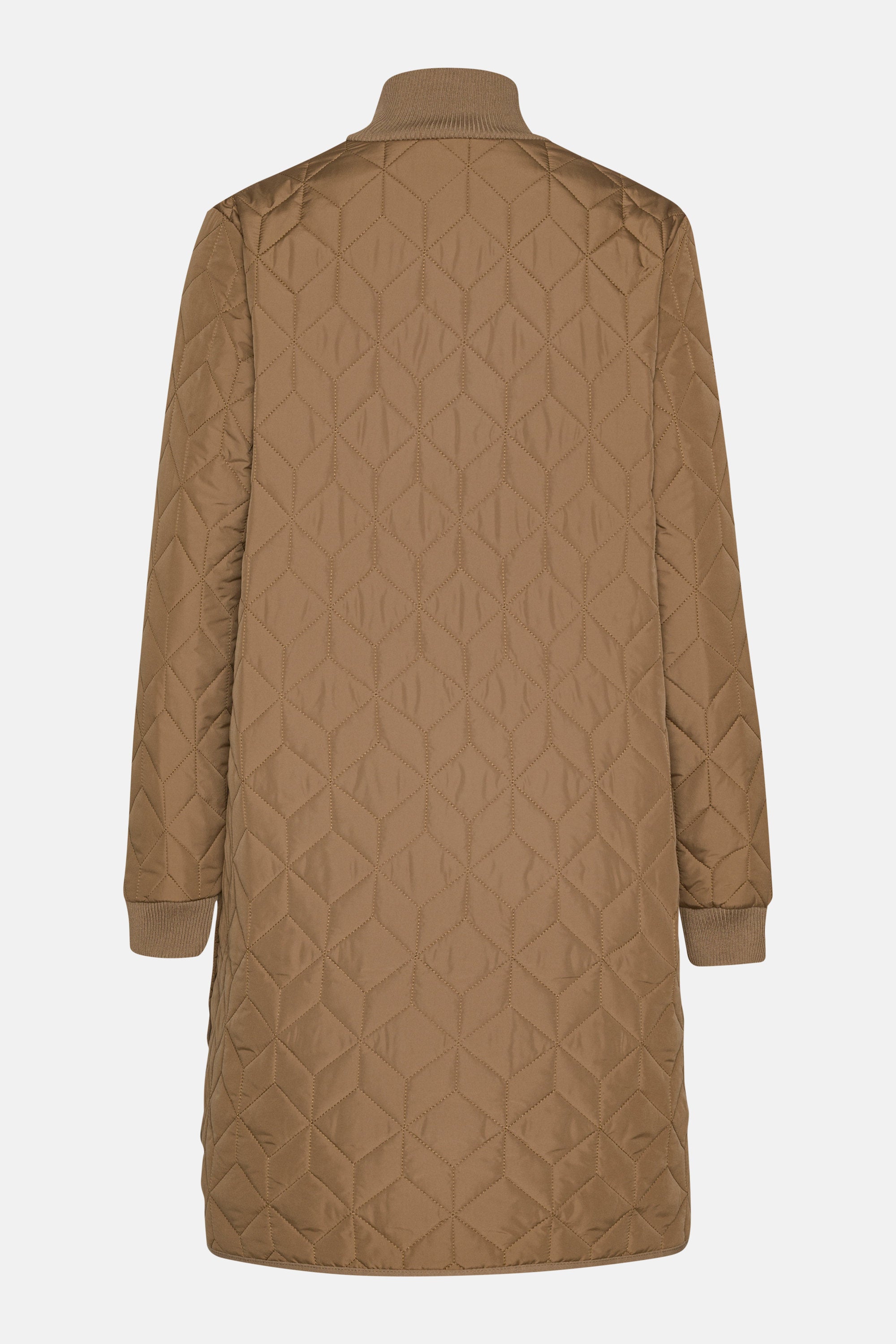 Long Padded Quilt Jacket - Mocca